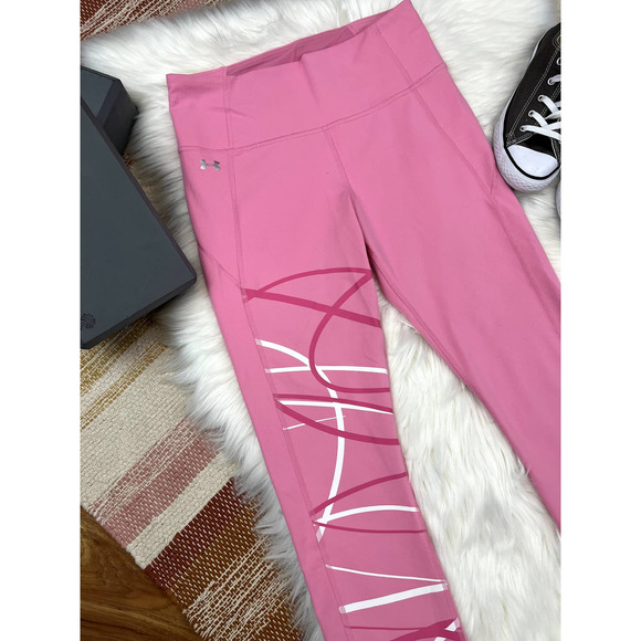 UNDER ARMOUR WOMEN'S HEATGEAR REFLECT HI-RISE CROP PINK - Picture 2 of 9